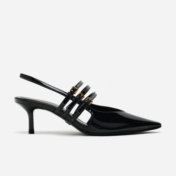 ZARA Sexy Strappy Slingback Heels 7.5 - Picture 1 of 7